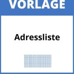 Adressliste Vorlage WORD