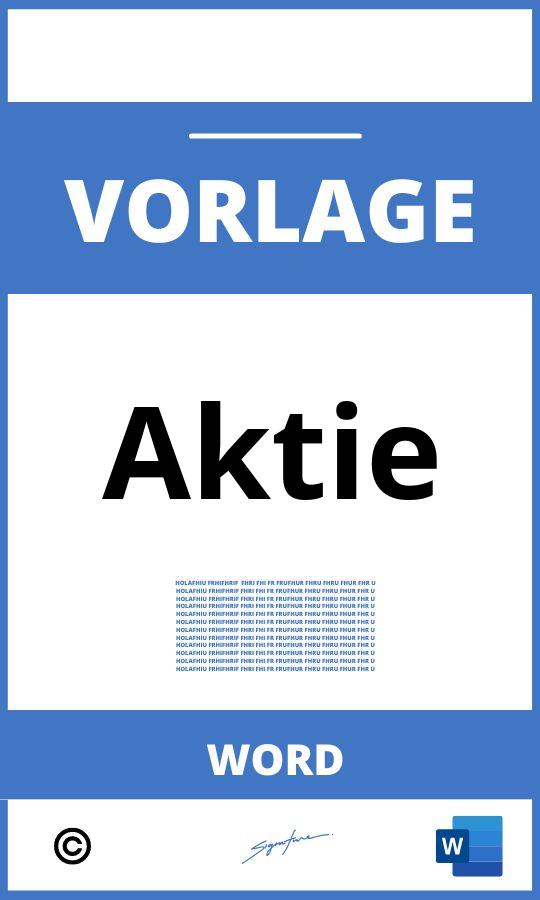 Aktie Vorlage