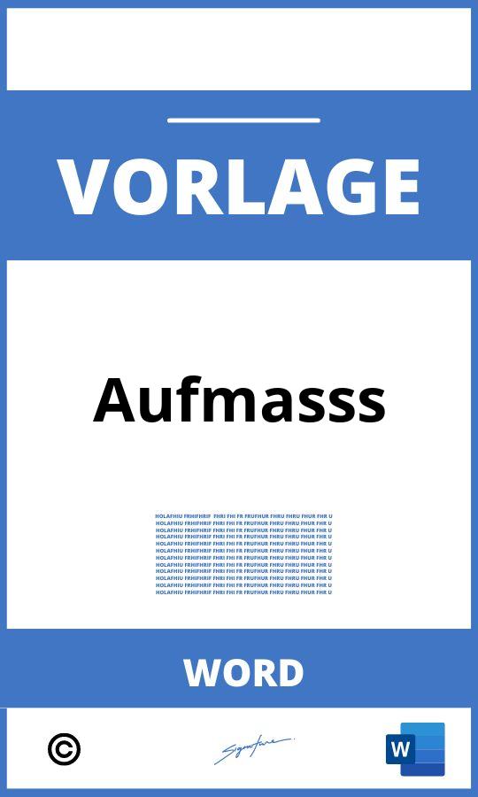 Aufmaß Vorlage