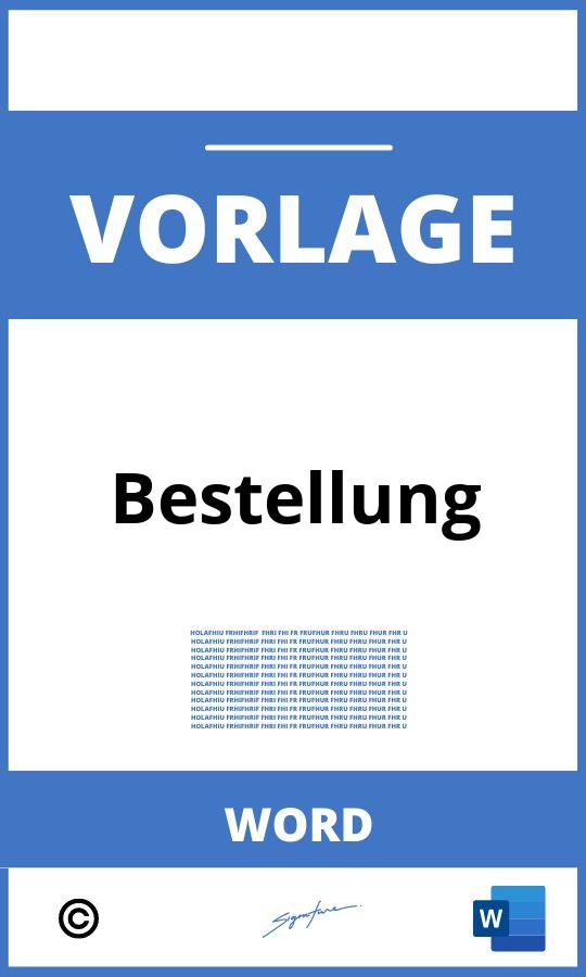 Bestellung Vorlage