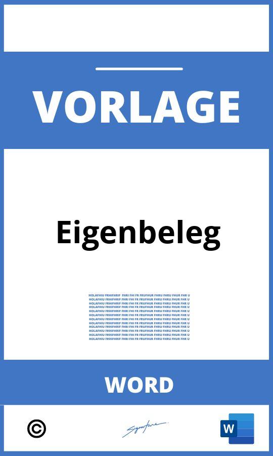 Eigenbeleg Vorlage