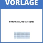 Einfaches Arbeitszeugnis Vorlage WORD