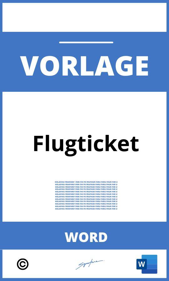 Flugticket Vorlage