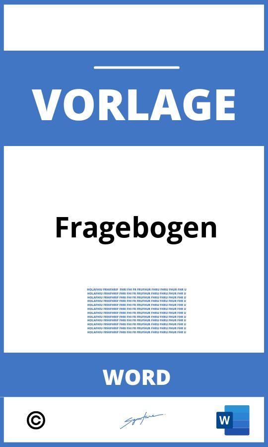 Fragebogen Vorlage