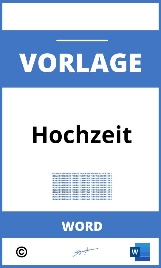 Vorlage Hochzeit