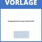 Kündigung Pachtvertrag Landwirtschaft Vorlage WORD