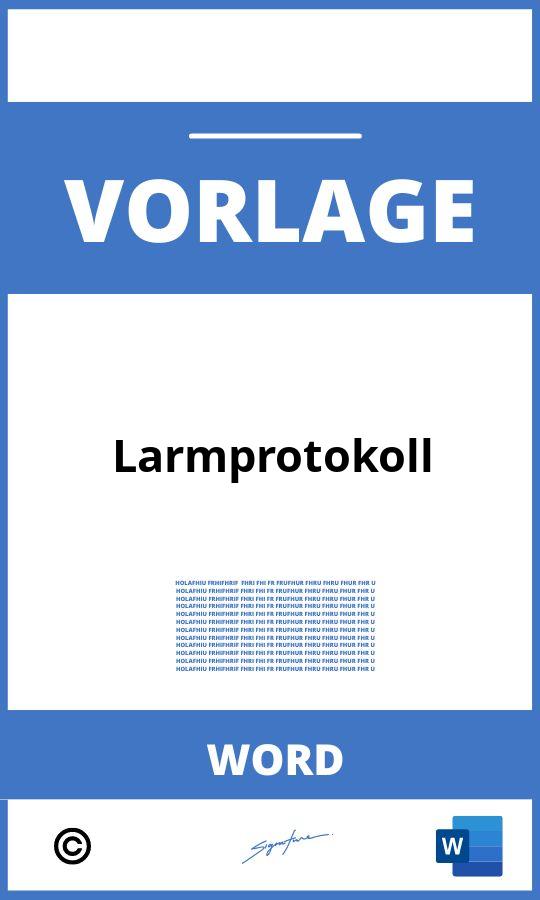 Lärmprotokoll Vorlage