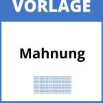 Mahnung Vorlage WORD