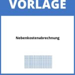 Nebenkostenabrechnung Vorlage WORD