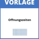 Öffnungszeiten Vorlage WORD