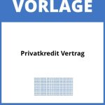 Privatkredit Vertrag Vorlage WORD