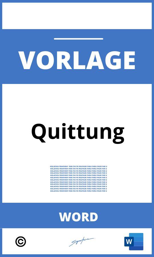 Quittung Vorlage