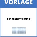 Schadensmeldung Vorlage WORD