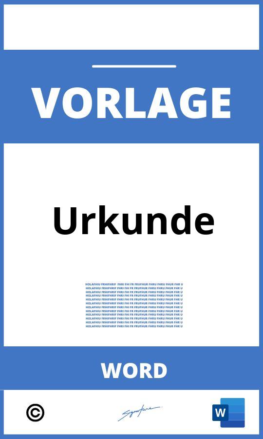 Vorlage Urkunde