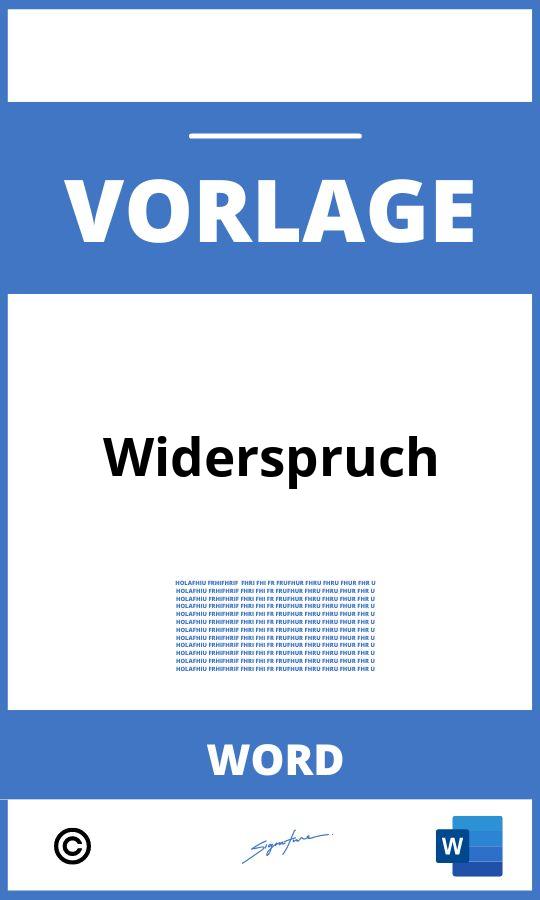 Vorlage Widerspruch